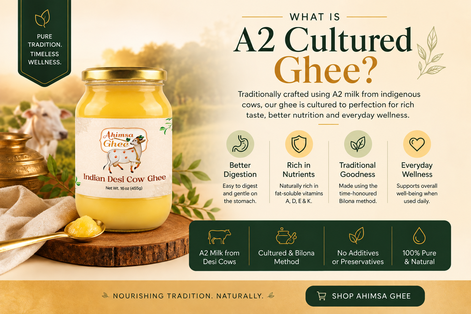 What Is A2 Cultured Ghee? Benefits, Uses & Why More Families Are Switching