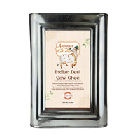  Ahimsa Ghee Indian Desi Cow Ghee with a label on a white background